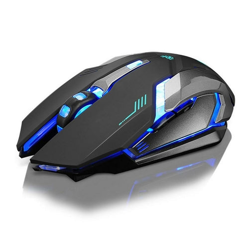 Ninja Dragon Stealth 7 Wireless Silent LED Gaming Mouse in black with customizable RGB lighting and ergonomic design for gaming.