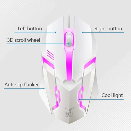 Ninja Dragons White Knight Gaming Keyboard and Mouse Set with white mechanical keyboard, RGB lighting, and ergonomic mouse.