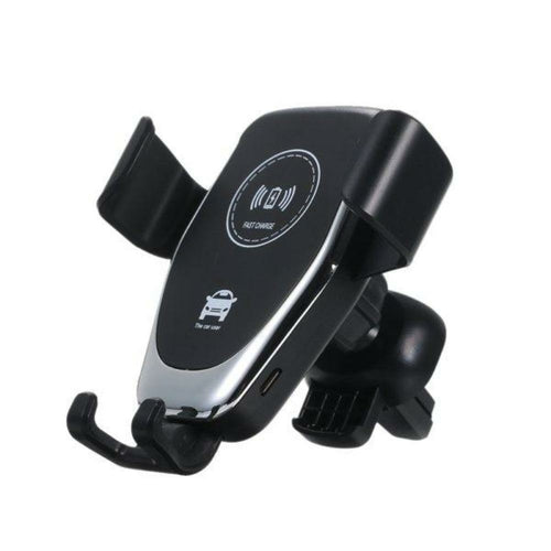 Ninja Dragon QI X Universal Wireless Charger with Car Mount Holder in black plastic, mounted in vehicle for wireless charging.