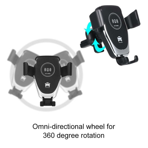 Ninja Dragon QI X Universal Wireless Charger with Car Mount Holder in black, showcasing sleek design for wireless phone charging and mounting.