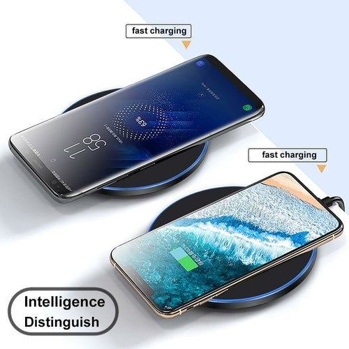 Dragon W9 30W Wireless Charging Pad in black with smooth matte finish, designed for fast charging smartphones and compatible devices.