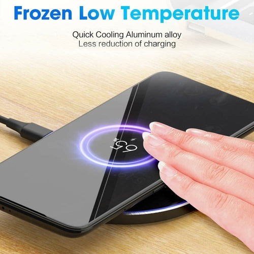 Dragon W9 30W Wireless Charging Pad in black finish, designed for fast charging smartphones and compatible devices.
